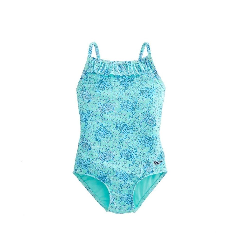 Vineyard Vines Baby Toddler Sea Turtles One-Piece Swimsuit, Caicos, Sz 12-18 Mo.